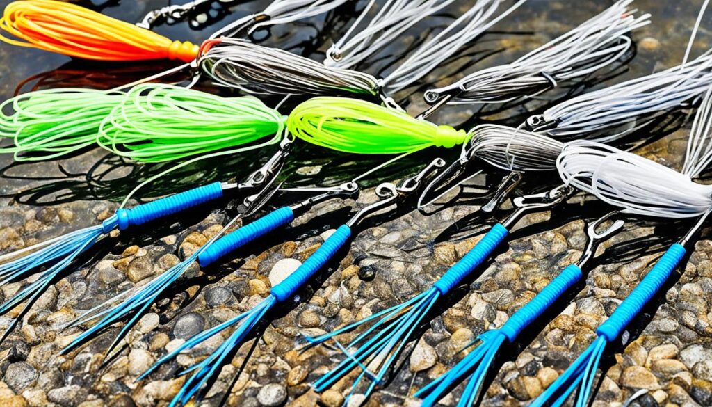 Gear setup for swim jig fishing