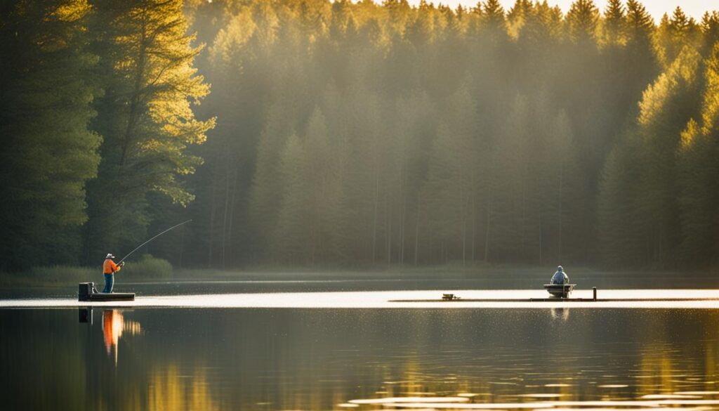 bass fishing in the morning