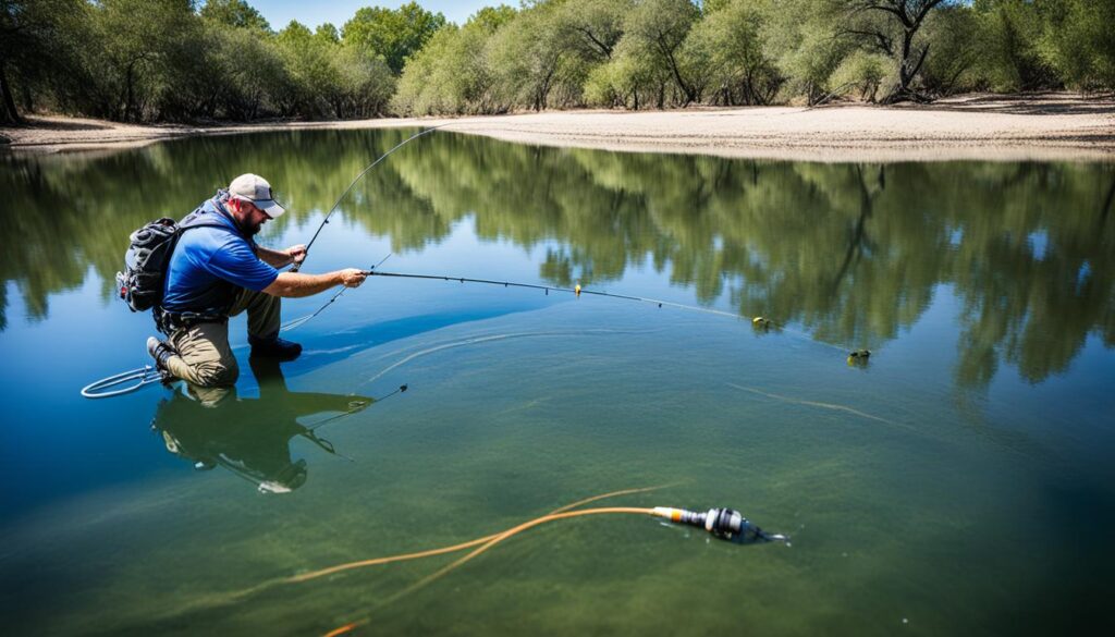 Texas rig bass fishing in ponds