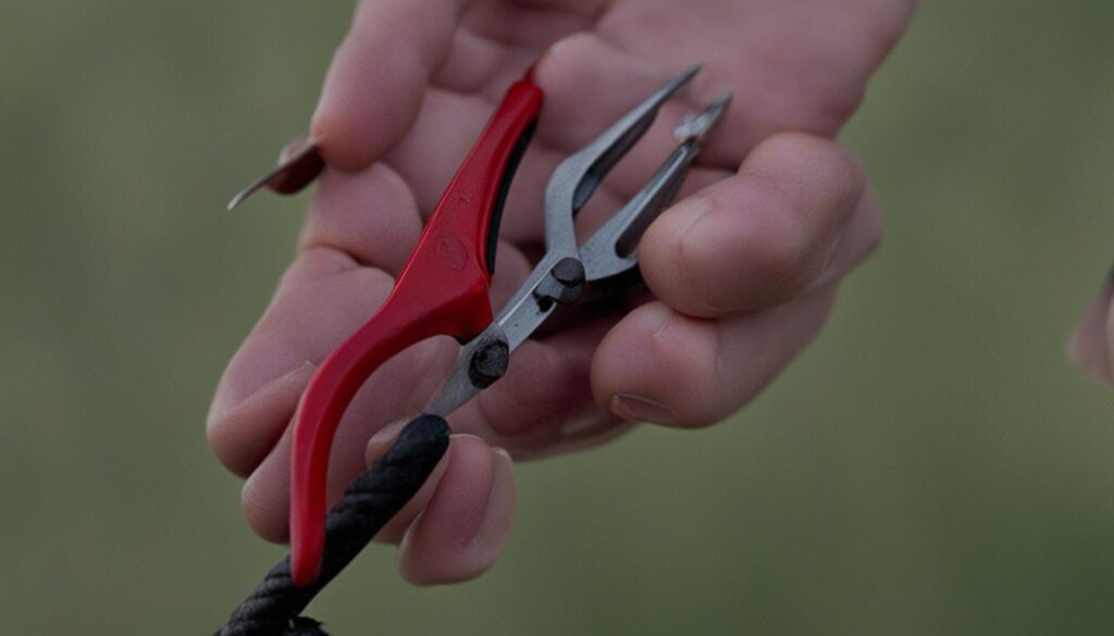 removing a fish hook from skin