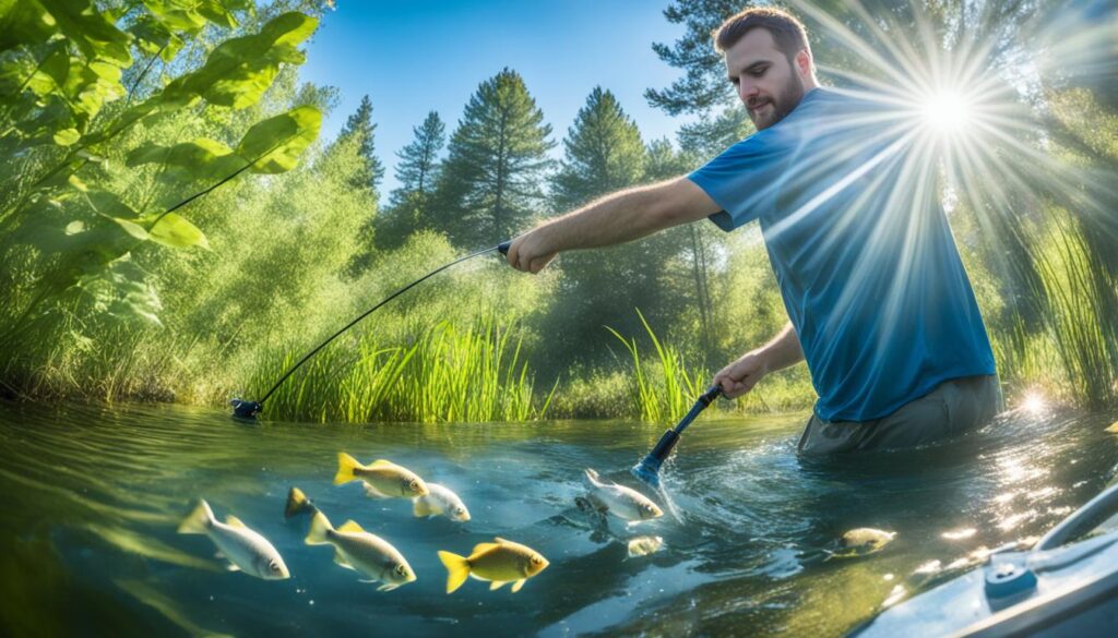 using castnet to catch bluegill