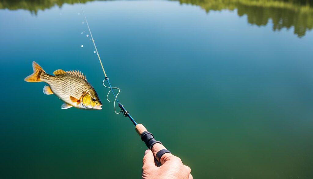 vertical fishing for bluegill